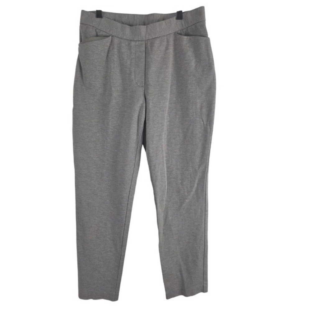 J.Jill Ponte Slim Leg Pull On Pants S Womens Gray Stretchy Pockets Mid Rise